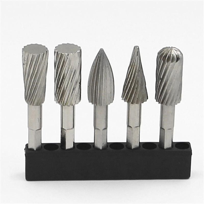 5pcs rotary files rasp for soft metal wood grinding carving