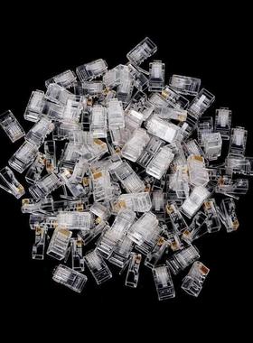 100Pcs Gold Plated RJ45 Net Network Cables Modular Plug Cat5