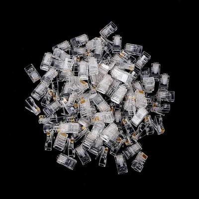 100Pcs Gold Plated RJ45 Net Network Cables Modular Plug Cat5