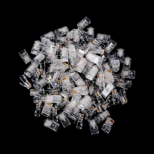100Pcs Gold Plated RJ45 Net Network Cables Modular Plug Cat5