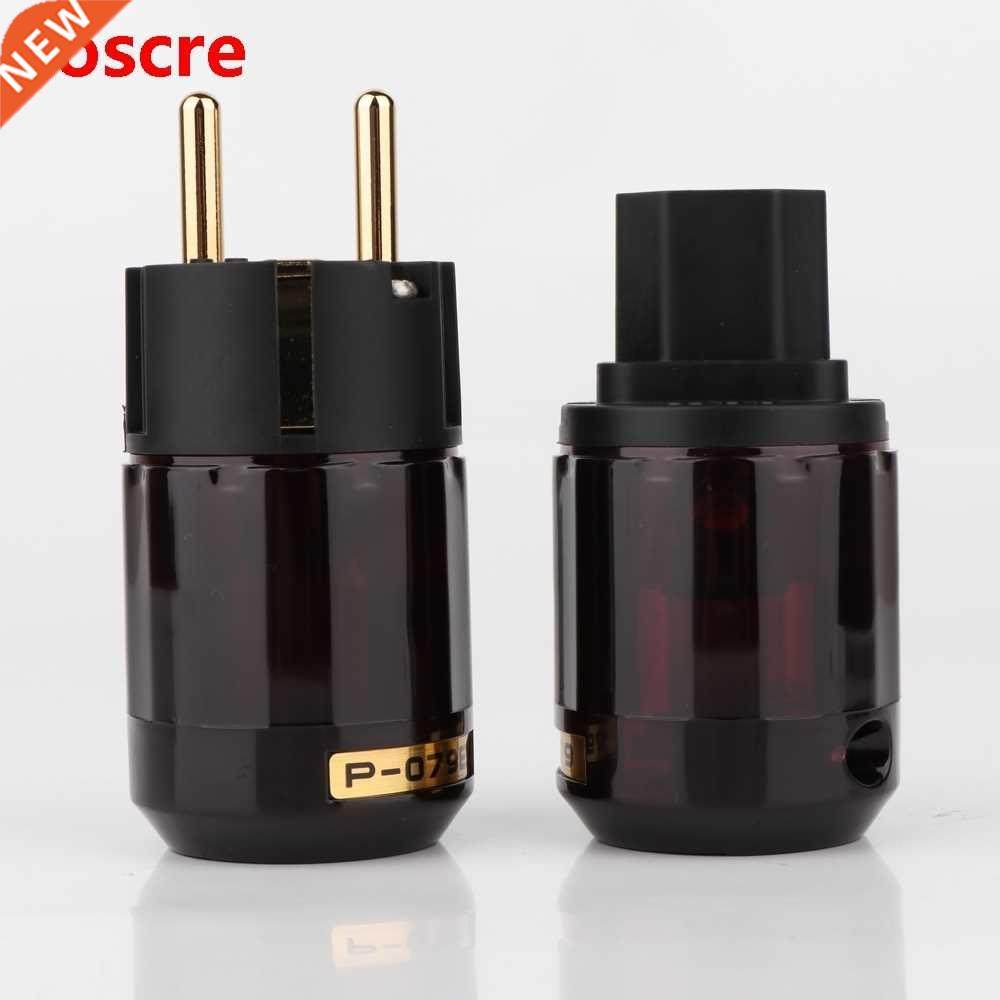 5Pairs P-079E+C079 AC Power Cable Plugs 24k Gold-Plated SCHU