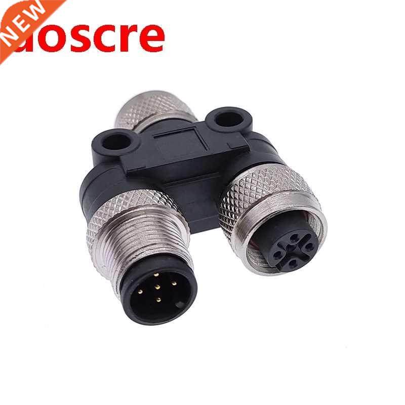 M12 Y shaped connector conversion plug male female three-wa