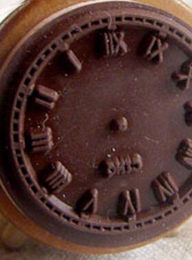 1PCS DIY Vintage Retro Style Alarm Clock Stamp Wooden Rubber