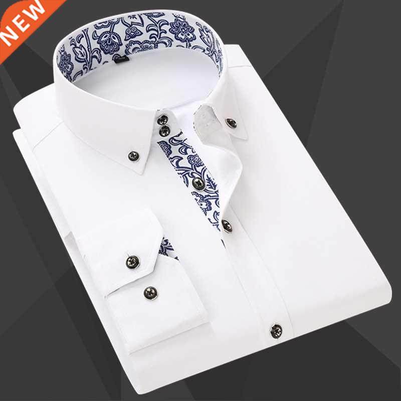 Quality Patchwork Collar Floral Men's Casual Shirts