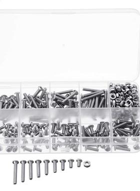 M3SS5 340Pcs M3 A2 Hexagon Sockets Screw Nuts Assortment Set