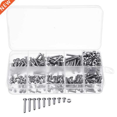 M3SS5 340Pcs M3 A2 Hexagon Sockets Screw Nuts Assortment Set