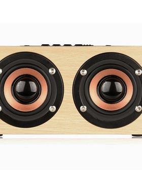 Stereo Wooden Speaker Portable HiFi Speakers TF Play Hand Fr