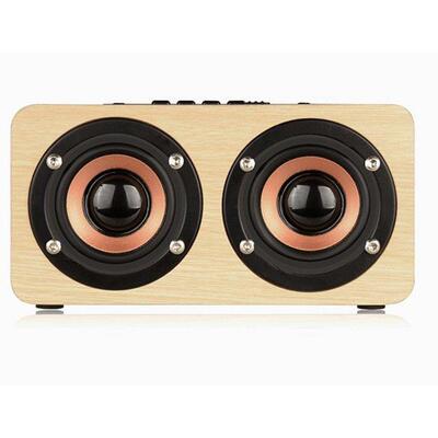 Stereo Wooden Speaker Portable HiFi Speakers TF Play Hand Fr