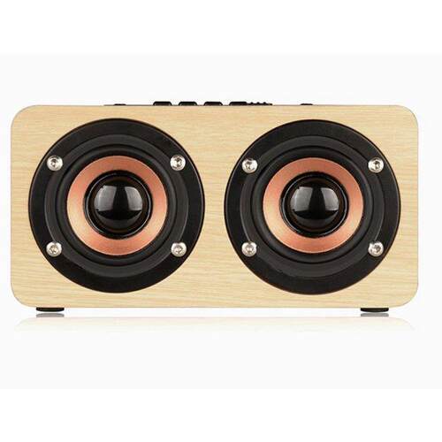 Stereo Wooden Speaker Portable HiFi Speakers TF Play Hand Fr