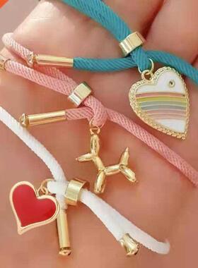 Charm Braided Chain Bracelet for Men Gold Women's Link B