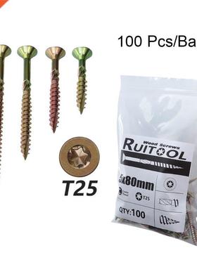 100pcs T25 Woodworking Plum Blossom Self Tapping Screws Dec