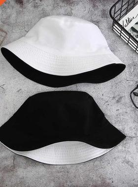Double-sided Wearing Cap Solid Color Bucket Hat Men Women Co