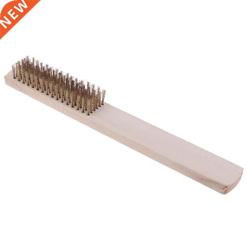 208mm Copper Wire Brass Bristle Wood Handle Wire Scratch Bru