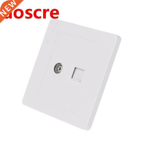 RJ45 Network Adapter+TV Antenna Coaxial Wall Mount Output Fa