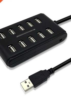 High Speed 480 Mbps USB 2.0 Hub 10 Ports Multi Personal Comp