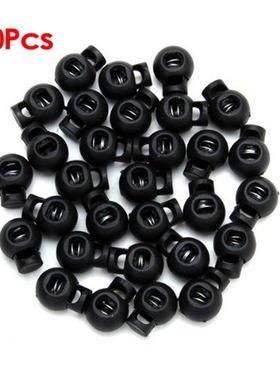 100 x Black Ball Cord Locks Toggles Round Cordlocks