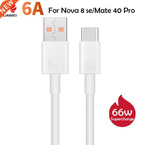 Huawei Mate 40 Pro 6A Type C Cable 66W Max Supercharge USB