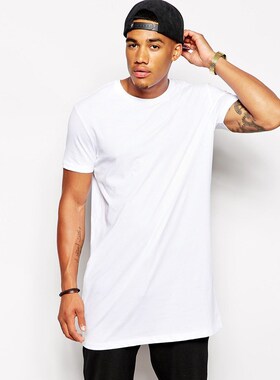 2021 Brand Men's Cotton Clothing White Long T Shirt Hip Hop