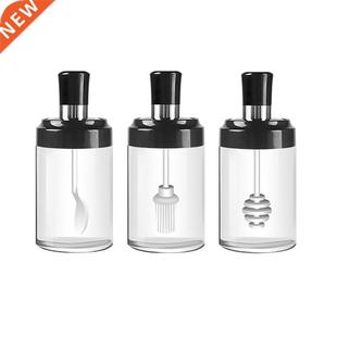 Glass Spice Container Clear Seasoning Bottle Condiment Jar O