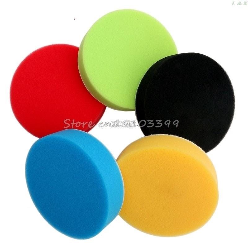 5Pcs  inch Flat Sponge Buffing Pad Polishing Pad Kit Car Po