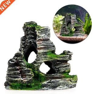 New New 1PC Mountain View Aquarium Decoration Moss Tree Hous