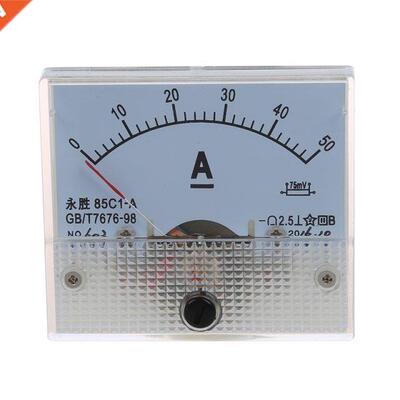 85C1 DC 0-50A Rectangle Analog Panel Ammeter Gauge