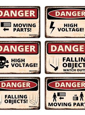 IBOOWU Danger DUST HAZARD Vintage Poster Retro Metal Tin Sig