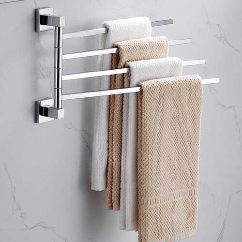 2//4 Bars Stainless Steel Towel Shelf Wall-Mounted Rotating