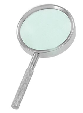 65mm Diameter Lens Silver Tone Grip Hand Held 6X Metal Magni