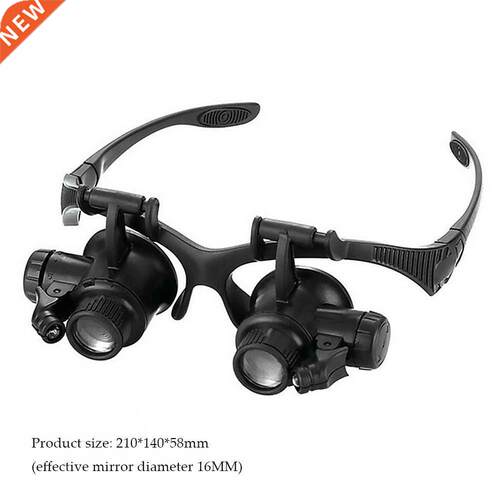 Magnifier Glasses Loupes with LED Light Portable 10X/15X/20X