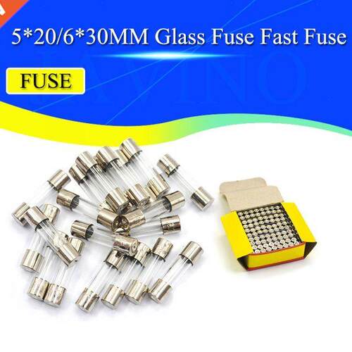 100PCS 5*20 Glass Fuse Fast Fuse Not Fuse Kit 250V 0.1A 0.2A
