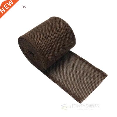 5M Natural Jute Burlap Wired Ribbon Rolls Christmas Gift Dec