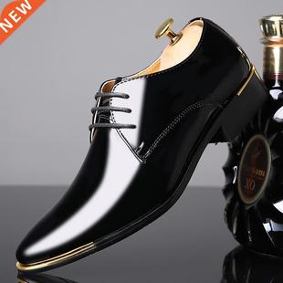 Mazefeng High Quality Patent Leather Men Shoes Men Wedding O