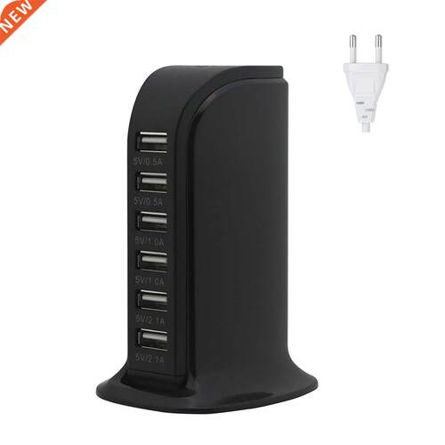 6 Ports Desktop Charger USB Charging Station Smartphones Con