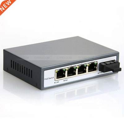 5 Port Gigabit Switch 1 SC Fiber 4 PoE Ports Power Adapter I