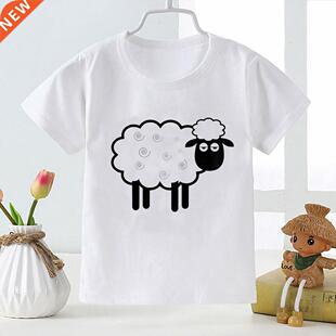 Sheep Girls Tshirts Print Cartoon Cute shirt Boys Summer