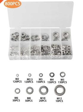 800Pcs M2 M2.5 M M4 M5 M6 M8 M10 M12 04 Stainless Steel F