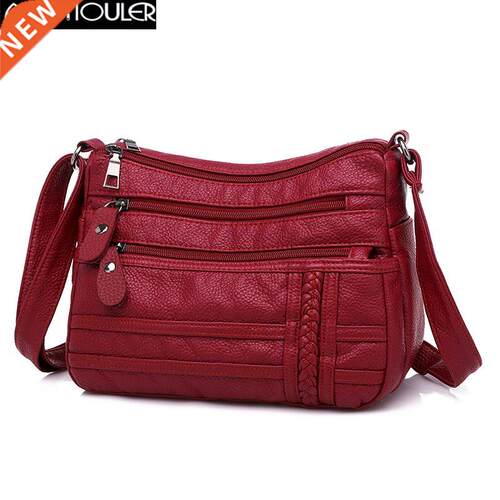 Annmouler Fashion Women Bag Pu Soft Leather Shoulder Bag Mul