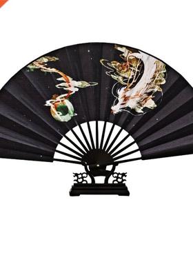 Classical Men Folding Fan Chinese Vintage Folding Hanfu Anim