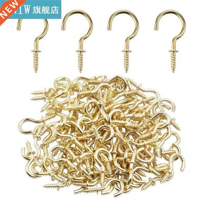 20Pcs/set 1/2 5/8 3/4 7/8 Inches Brass Plated Cup Hooks Sho