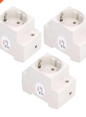 3Pcs EU Plug Power Socket Rail Adapter Power Socket Outlet C
