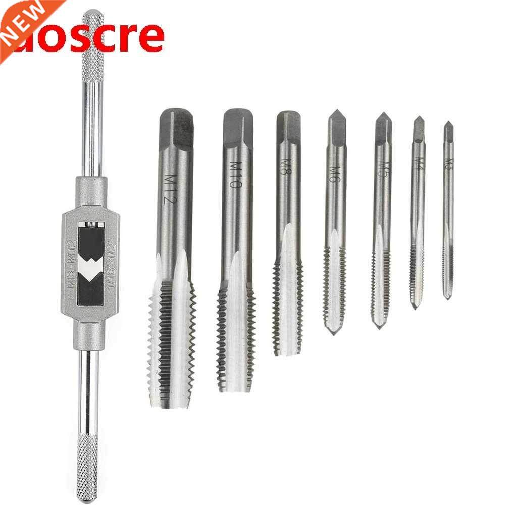 8PCS Tap And Die Set Hand Hardware Tools Machine Screw Threa