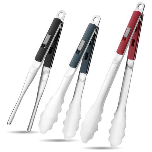 Pcs Kitchen Tongs,04 Stainless Steel Cooking Tongs,10Inch