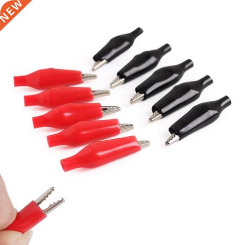 50 Pcs 28mm Red SoftCoated Testing Probe Alligator Clips Cr