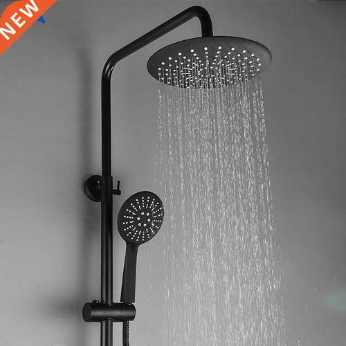 Shower Faucet Black Mixer Tap Stainless Steel Bathtub Showe