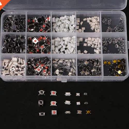 750 Pcs 15 Value Tactile Push Button Switch Micro Switch for