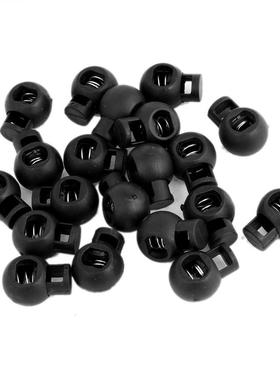 Backpack Drawstring Cord Locks Ends 7mm Dia Hole 20 Pcs Bla