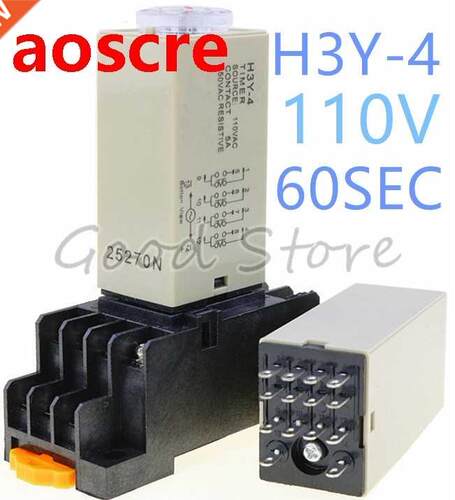1SET H3Y-4 0-60Sec 110V Time relay power delay controller S