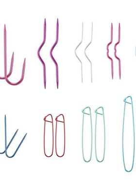 18 Pieces Cable Stitch Hols Aluminum Cable Needles Bent T