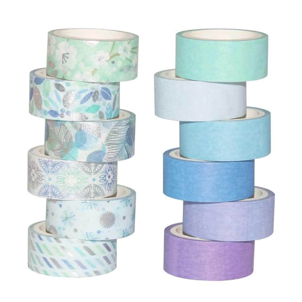 12Rls INS Style Blue Series Washi Tape  Scrapbooking Di